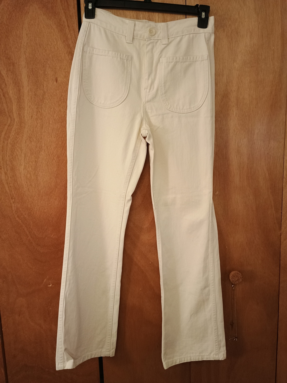 Older Brother Women’s Flat Front Cream Boot Cut Jeans Size XS